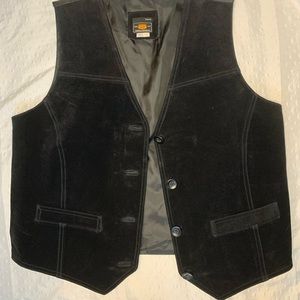 Vintage suede route 66 black vest